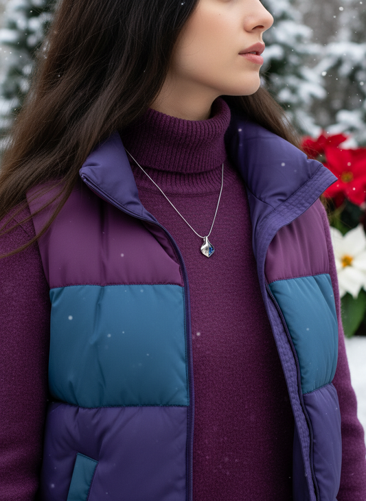 Lovely Paua Leaf Necklace-A