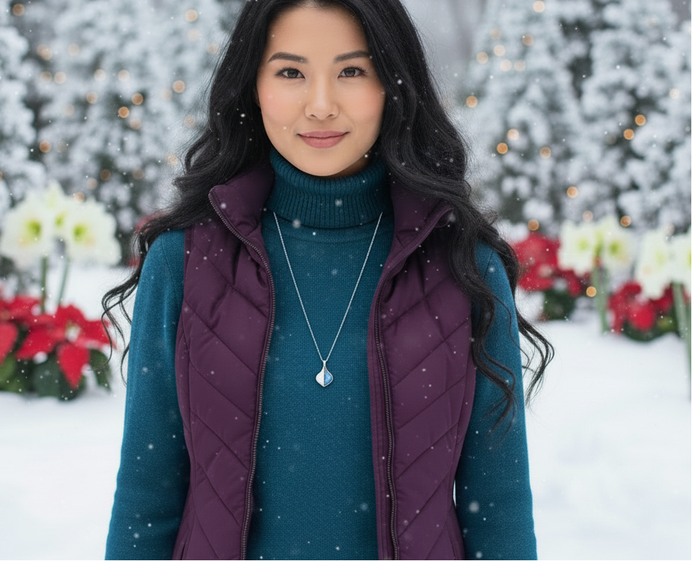 Lovely Paua Leaf Necklace-B