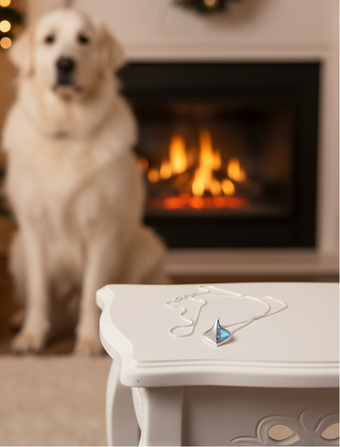 Lovely Paua Leaf Necklace-B