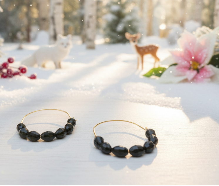 Black Wire Hoop Earrings