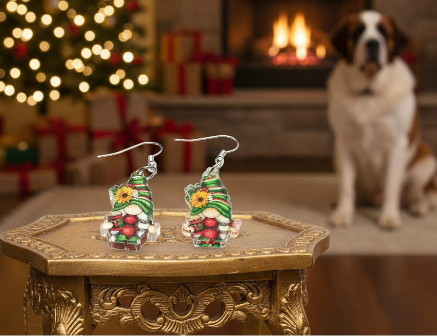 Christmas Themed Gnome Earrings