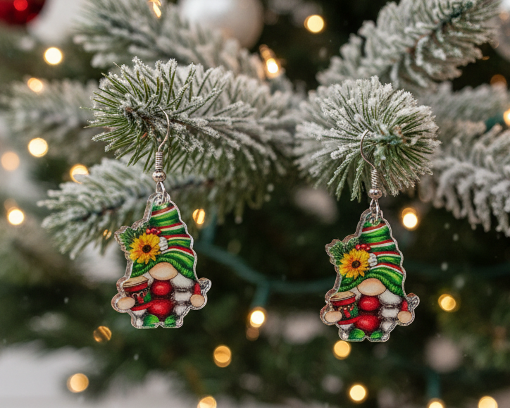 Christmas Themed Gnome Earrings