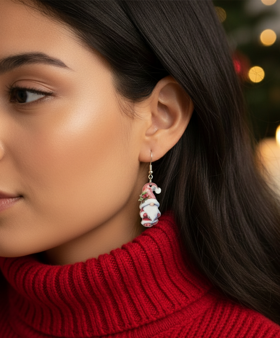 Joyful Christmas Santa Earrings