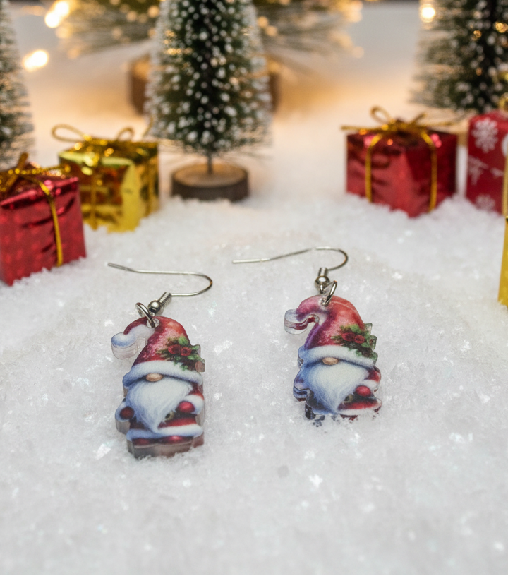 Joyful Christmas Santa Earrings