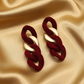 Lovely Velvet and Gold Chain Earrings