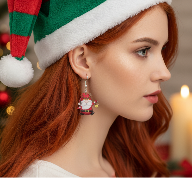 Happy Santa Earrings