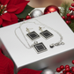 Exciting Silver and Black, Geo, Stainless Steel Chain Necklace Set- by Artistry Jewelry