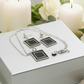 Exciting Silver and Black, Geo, Stainless Steel Chain Necklace Set- by Artistry Jewelry