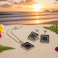 Exciting Silver and Black, Geo, Stainless Steel Chain Necklace Set- by Artistry Jewelry