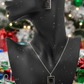Exciting Silver and Black, Geo, Stainless Steel Chain Necklace Set- by Artistry Jewelry