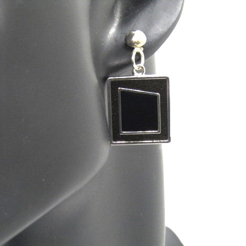 Exciting Silver and Black, Geo, Stainless Steel Chain Necklace Set- by Artistry Jewelry