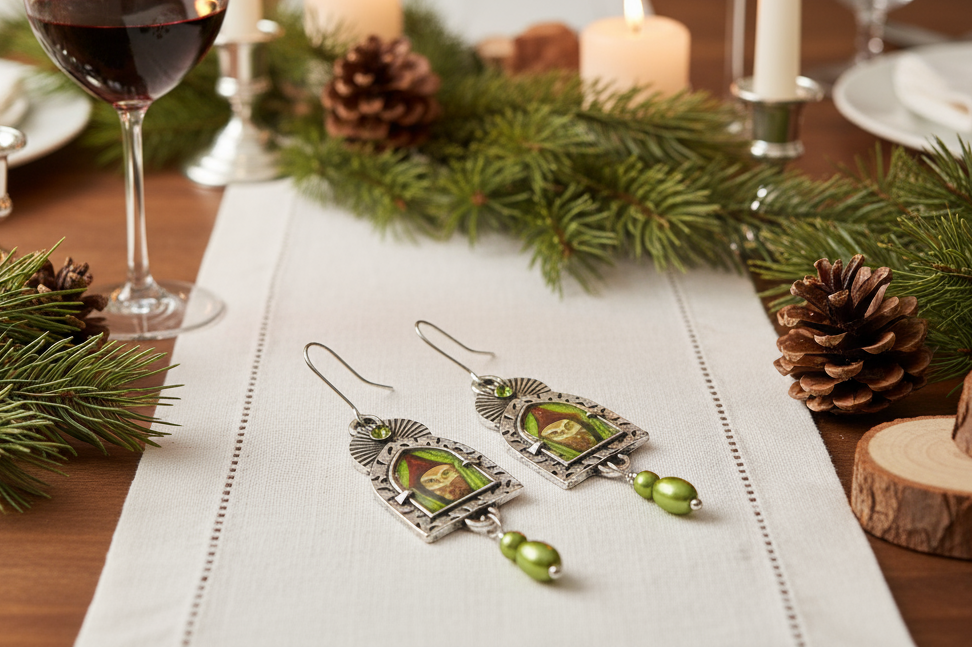 Lovely Owl in the Window Earrings