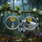 Retro Moon and Wolf Hoop Earrings