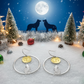 Retro Moon and Wolf Hoop Earrings