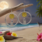 Retro Moon and Wolf Hoop Earrings
