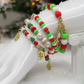 Joyful Red, Gold and Green Charmed Christmas Bracelet