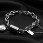 Exciting Silver Heart and Chain Bracelet