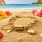 Exciting Puffy Gold Heart Charm Chain Bracelet