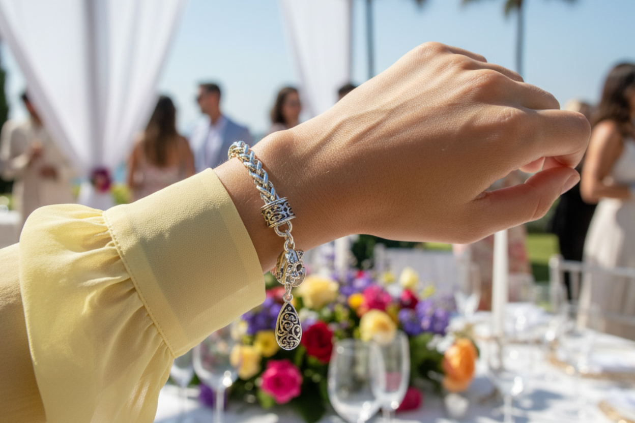 Stunning Bali Filigree Silver Chain Bracelet
