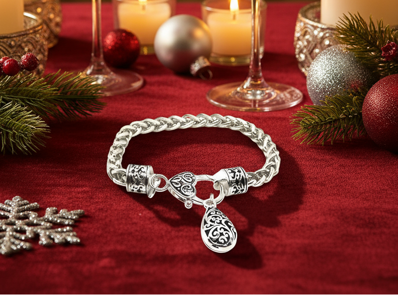 Stunning Bali Filigree Silver Chain Bracelet