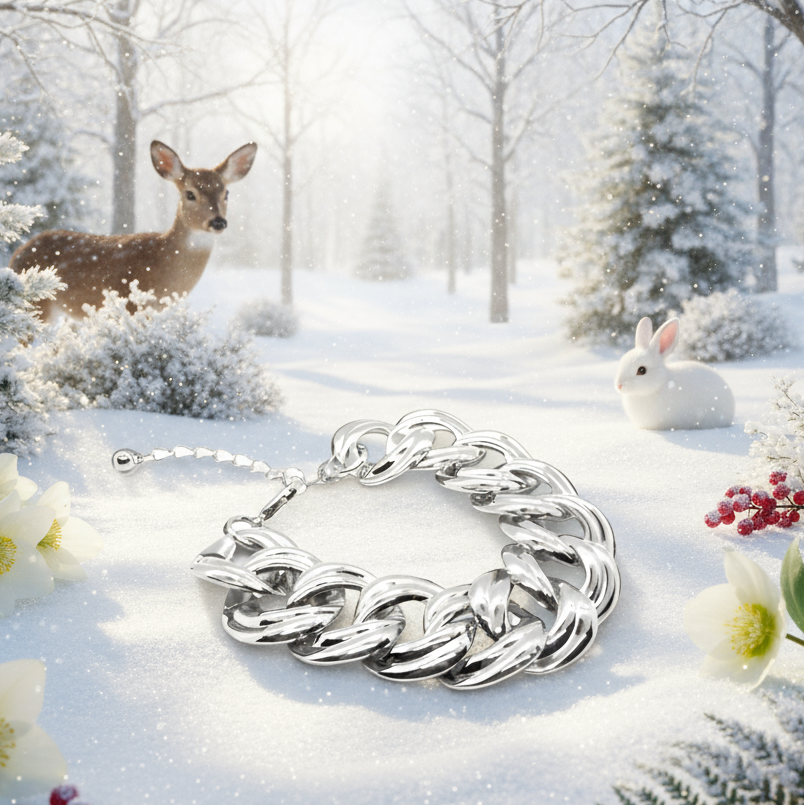 Exciting Chunky Silver Chain Bracelet