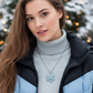 Lovely Blue Winter Snowflake Necklace