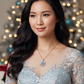 Lovely Blue Winter Snowflake Necklace