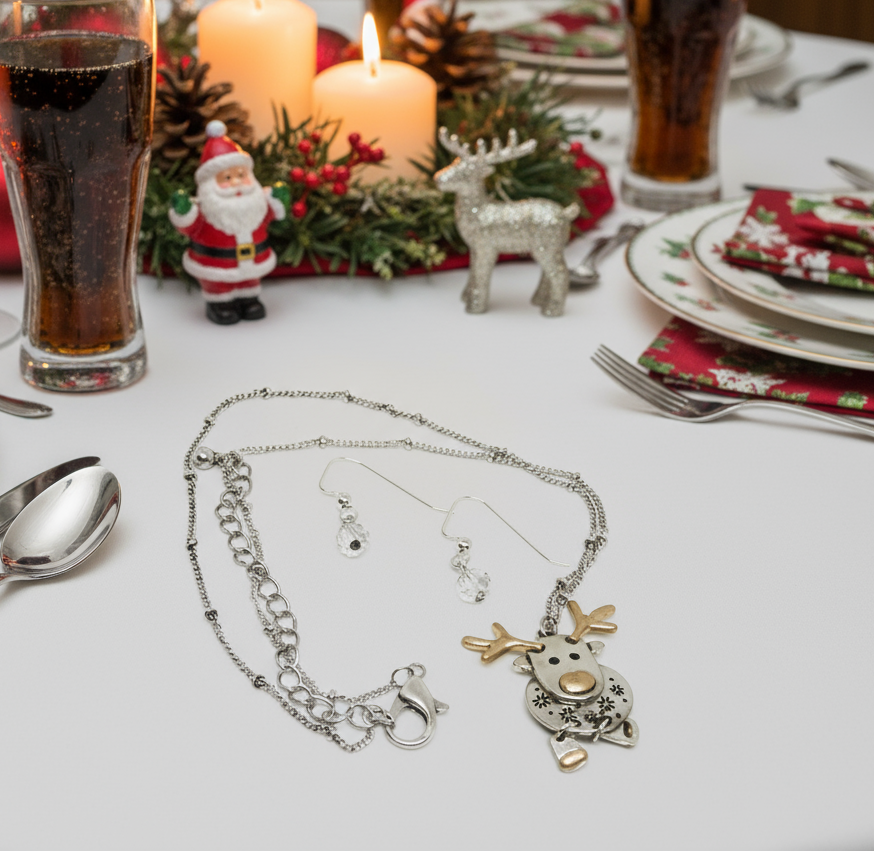 Rudolph the Reindeer Necklace Set