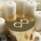 Lovely Gold and White Pearl Hoop Earrings-by Artistry Jewelry