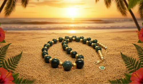 Beautiful Natural Olive Quartz, Green Tourmaline, and Druk Semi-precious, One-of-a-Kind Necklace-handcrafted by Artistry Jewelry