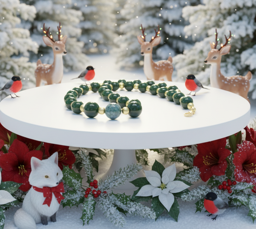 Beautiful Natural Olive Quartz, Green Tourmaline, and Druk Semi-precious, One-of-a-Kind Necklace-handcrafted by Artistry Jewelry