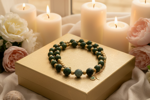 Beautiful Natural Olive Quartz, Green Tourmaline, and Druk Semi-precious, One-of-a-Kind Necklace-handcrafted by Artistry Jewelry