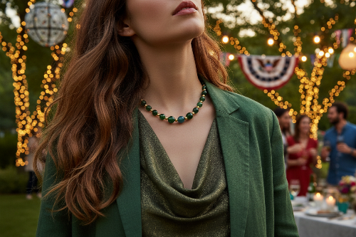 Beautiful Natural Olive Quartz, Green Tourmaline, and Druk Semi-precious, One-of-a-Kind Necklace-handcrafted by Artistry Jewelry