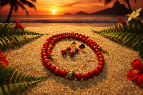 Beautiful Natural Red and Black Vein Turquoise, One-of-a-Kind, Semi-precious,  Necklace Set- handcrafted by Artistry Jewelry