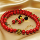 Beautiful Natural Red and Black Vein Turquoise, One-of-a-Kind, Semi-precious,  Necklace Set- handcrafted by Artistry Jewelry