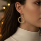Lovely Gold and White Pearl Hoop Earrings-by Artistry Jewelry