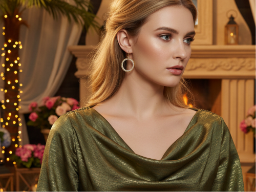 Lovely Gold and White Pearl Hoop Earrings-by Artistry Jewelry
