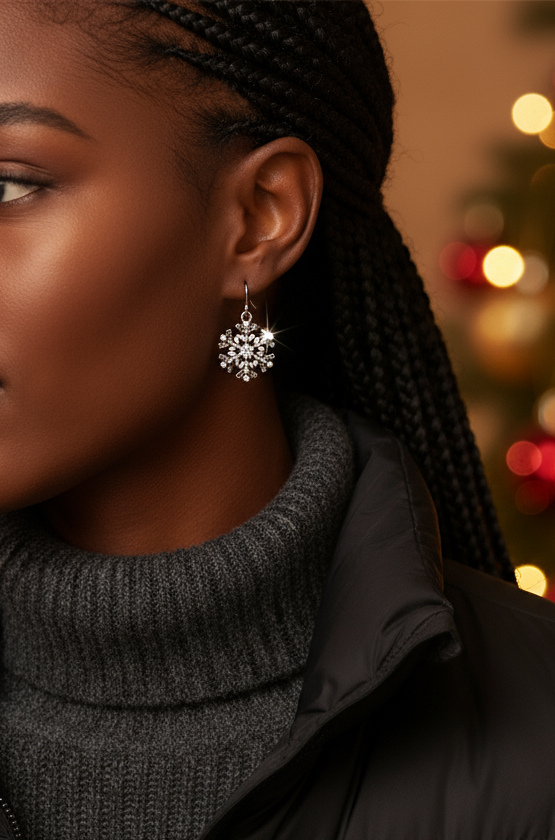 Beautiful Soft White Snowflake Earrings