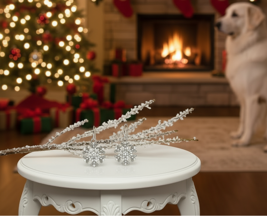 Beautiful Soft White Snowflake Earrings