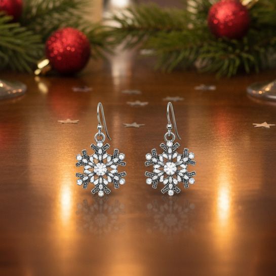 Beautiful Soft White Snowflake Earrings