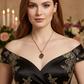 Charming Vintage Style Burnished Gold and Brown Colored Pendant, Steel Chain Necklace and Earrings Set, 18 inches, One-of-a-Kind - by Artistry Jewelry