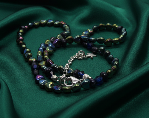 Tantalizing Blue Goldstone and Crystal Necklace