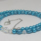 Gorgeous Turquoise, Crystal and Silver Necklace