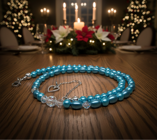 Gorgeous Turquoise, Crystal and Silver Necklace