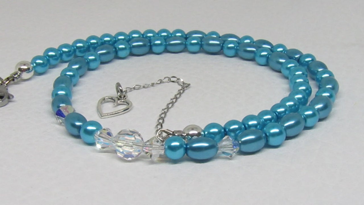 Gorgeous Turquoise, Crystal and Silver Necklace