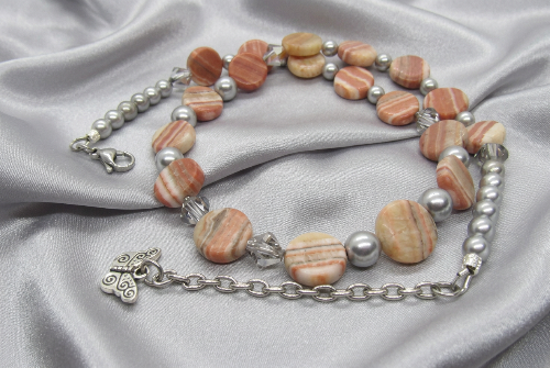 Gorgeous Red Mala, Labrador, & Druk Beaded Necklace - handcrafted by Artistry Jewelry
