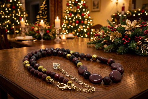 Brilliant Brecca Jasper, Red Tiger Eye, Hematite Beaded Necklace - handcrafted by Artistry Jewelry