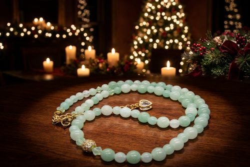 Alluring Burness Jade, Crystal and Hematite Beaded Necklace by Artistry Jewelry