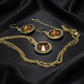 Attractive Smokey Brown and Gold Chain Necklace Set