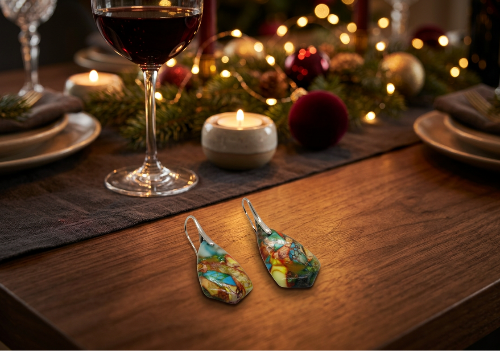 Dazzling Bohemian Imperial Jasper Geometric Drop Earrings